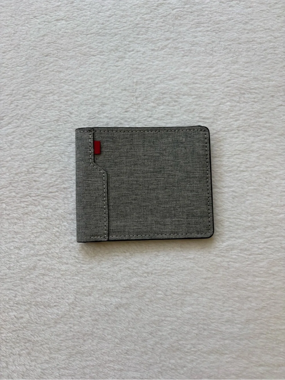Gray Men’s Bifold Wallet - Minimal Fabric Design